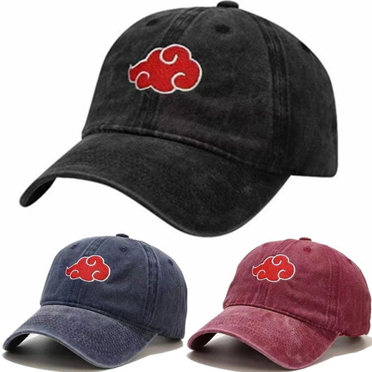Naruto Japanese Akatsuki Logo Anime Dad Hat Uchiha Logo Embroidery Baseball Caps Black Snapback Hats