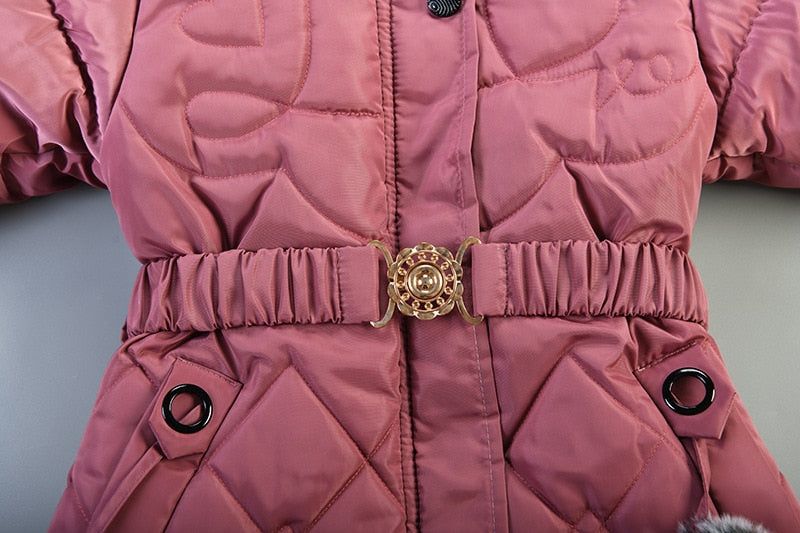 Hooded Jacket Winter Warm Thick Long Coats Girls Jackets 4 5 6 7 Years Children Clothes Thick Outerwear