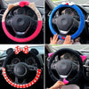 Car Steering Wheel Cover Universal Cartoon Mouse Plush Winter Summer Lovely Bowknot Cute Ears Car Interior Accessories