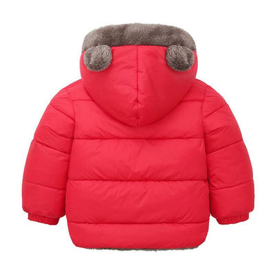 Children Coat Autumn Winter Thicken Jacket Boys Girls Solid Color Hooded Jacket Kids Parka Outerwear 2-6Yrs