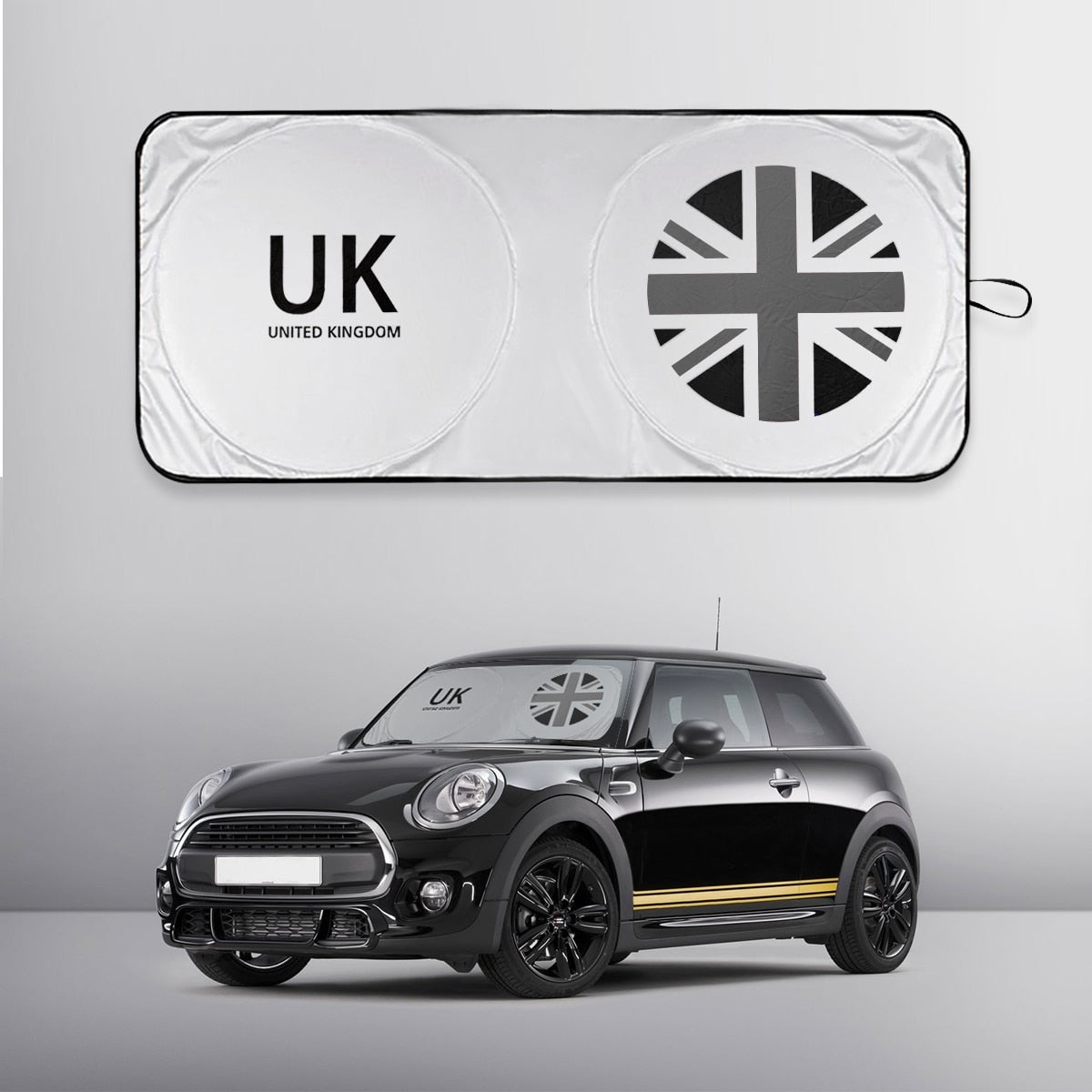 Car Sun Shade Cover Protect Windshield Sunshade UK Flag Logo For Mini Cooper