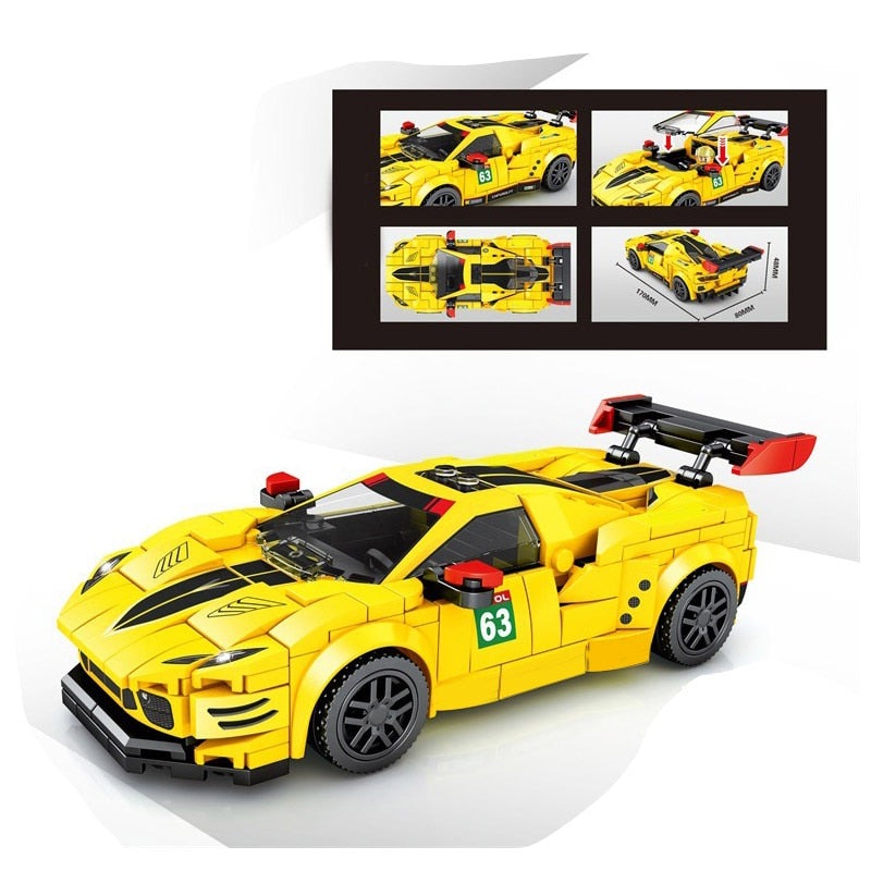 Supercar Racing Technique Moc Building Blocks Brick Vehicle Educational Toys