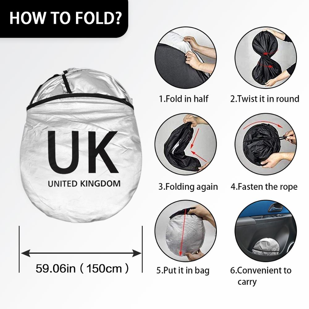 Car Sun Shade Cover Protect Windshield Sunshade UK Flag Logo For Mini Cooper
