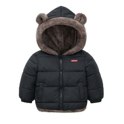 Children Coat Autumn Winter Thicken Jacket Boys Girls Solid Color Hooded Jacket Kids Parka Outerwear 2-6Yrs