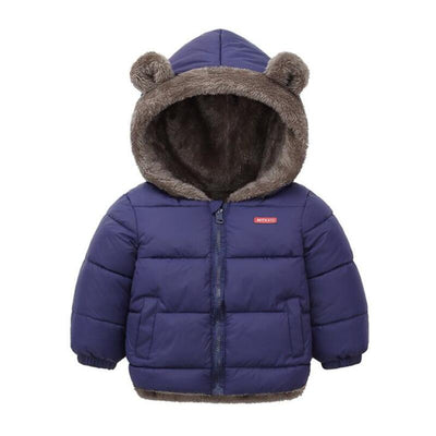 Children Coat Autumn Winter Thicken Jacket Boys Girls Solid Color Hooded Jacket Kids Parka Outerwear 2-6Yrs