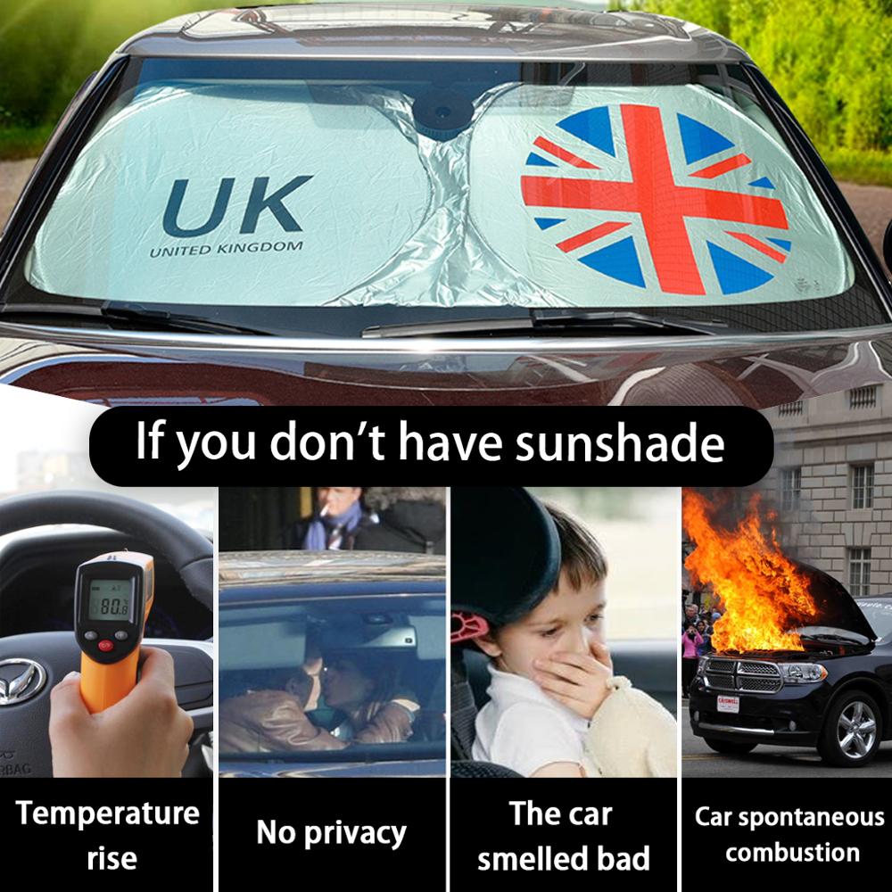 Car Sun Shade Cover Protect Windshield Sunshade UK Flag Logo For Mini Cooper