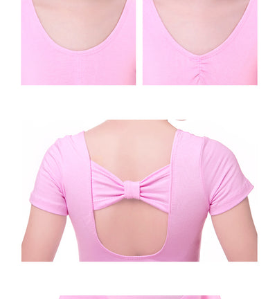 Ballet Dress Gymnastics Leotards for Girls Kids Short Sleeve Ballet Dancewear Chiffon Skirts Kids