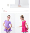 Ballet Dress Gymnastics Leotards for Girls Kids Short Sleeve Ballet Dancewear Chiffon Skirts Kids