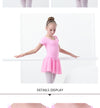 Ballet Dress Gymnastics Leotards for Girls Kids Short Sleeve Ballet Dancewear Chiffon Skirts Kids