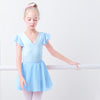 Ballet Dress Gymnastics Leotards for Girls Kids Short Sleeve Ballet Dancewear Chiffon Skirts Kids