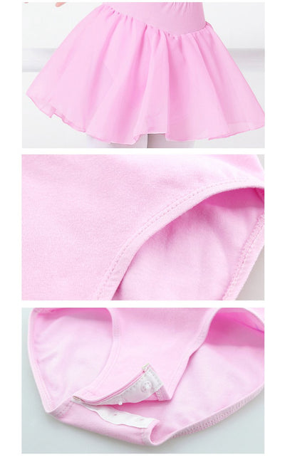 Ballet Dress Gymnastics Leotards for Girls Kids Short Sleeve Ballet Dancewear Chiffon Skirts Kids