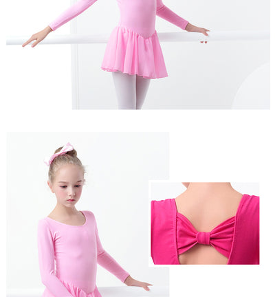 Ballet Dress Gymnastics Leotards for Girls Kids Short Sleeve Ballet Dancewear Chiffon Skirts Kids