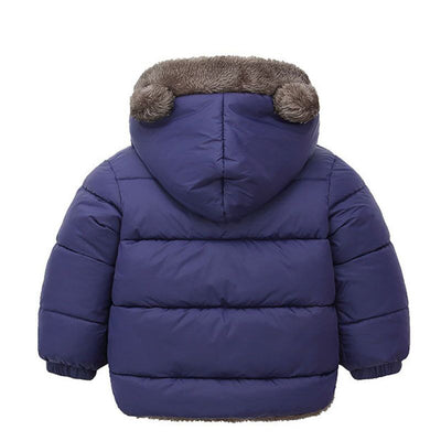 Children Coat Autumn Winter Thicken Jacket Boys Girls Solid Color Hooded Jacket Kids Parka Outerwear 2-6Yrs