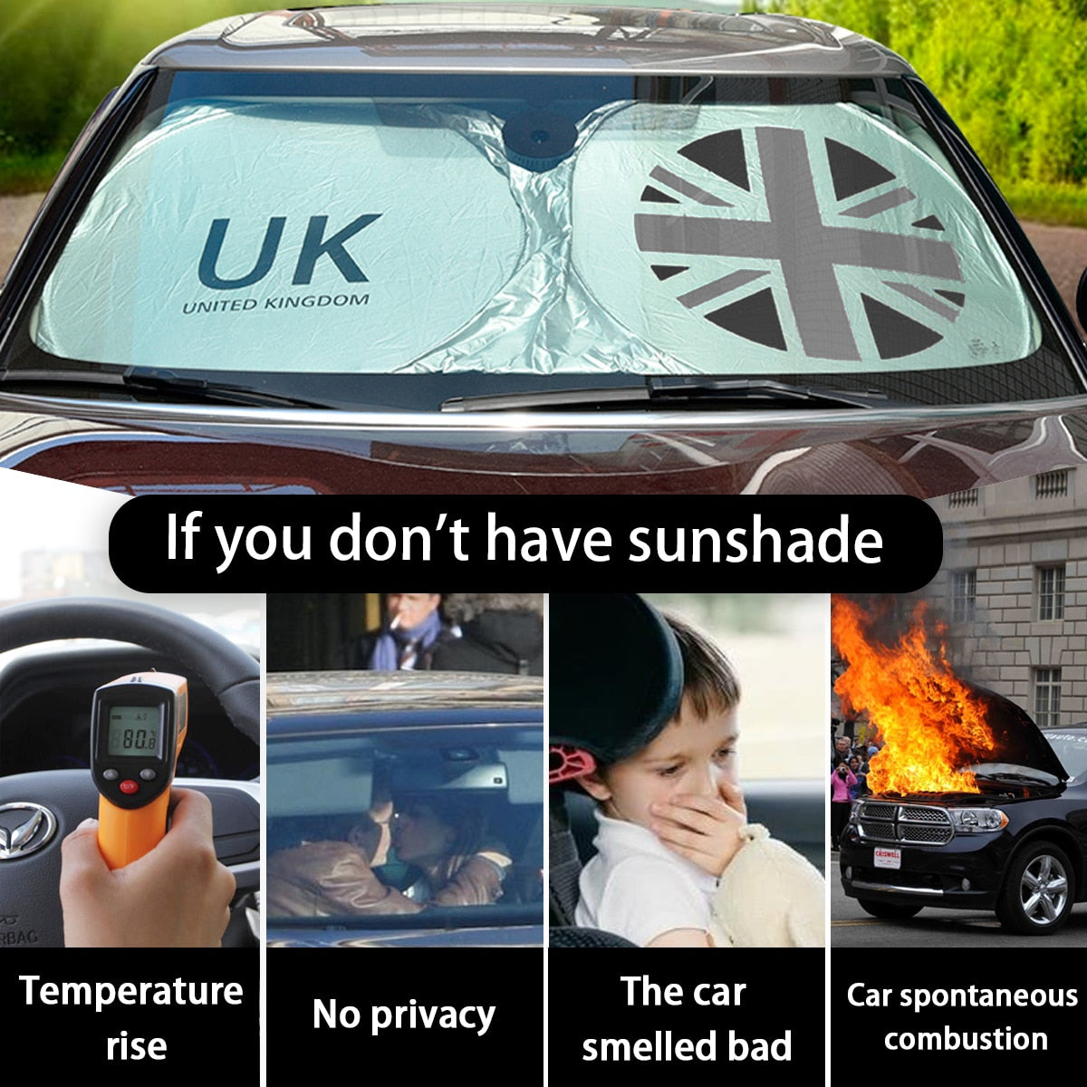 Car Sun Shade Cover Protect Windshield Sunshade UK Flag Logo For Mini Cooper