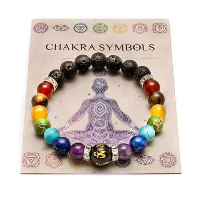 7 chakra bracelet for healing Natural Crystal Healing Anxiety Jewellery Mandala Yoga Meditation Bracelet Gift