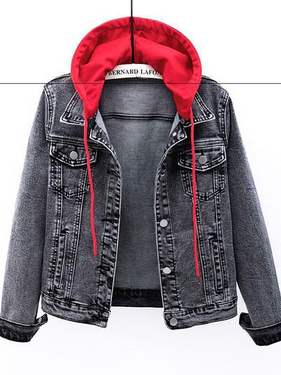 Winter Women Jean Jacket Pockets Button Soft Hooded Warm Outerwear Hooded Fashion Slim Denim Coats Female