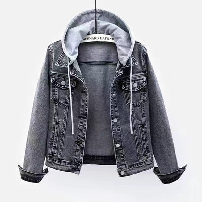 Winter Women Jean Jacket Pockets Button Soft Hooded Warm Outerwear Hooded Fashion Slim Denim Coats Female