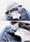 Winter Women Jean Jacket Pockets Button Soft Hooded Warm Outerwear Hooded Fashion Slim Denim Coats Female