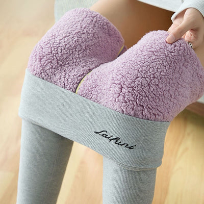 Winter Thick Warm Plush Pants Women Fashion High Waist Tight Fleece Trousers Woman Solid Color Casual Stretchy Leggings