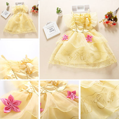 Rapunzel Snow White Costume Kids Belle Aurora Sofia Summer Fancy Princess Dress Children