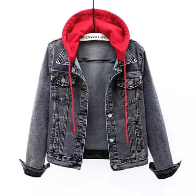 Winter Women Jean Jacket Pockets Button Soft Hooded Warm Outerwear Hooded Fashion Slim Denim Coats Female