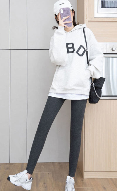 Winter Wool Warm Leggings Casual Thick Fleece Lined Slim Fit Trousers Women Black Gray High Waist Skinny Pants