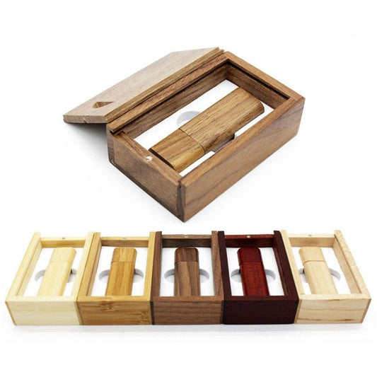 Wooden + Box USB FlashDrive Pen Driver Pendrive 4GB 16GB 32GB 64GB 128GB Memory Creativo Personal LOGO