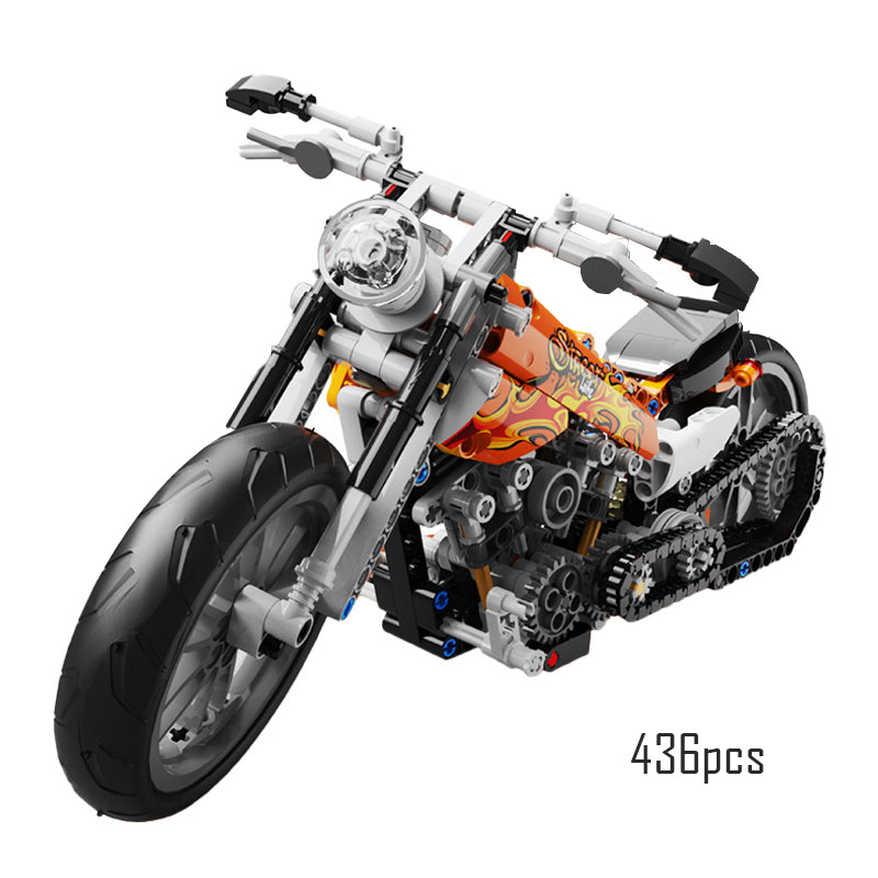 Motorcycle Test Bench Display Stand Building Block MOC Mechanical Gear Educational Toys For Children Construction Gift