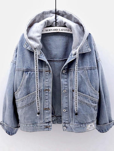 Winter Women Jean Jacket Pockets Button Soft Hooded Warm Outerwear Hooded Fashion Slim Denim Coats Female