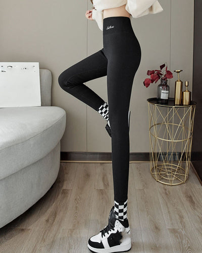 Winter Thick Warm Plush Pants Women Fashion High Waist Tight Fleece Trousers Woman Solid Color Casual Stretchy Leggings