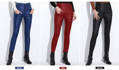 Legging High Waist Pants Winter Women Down Pants Plus Size Velvet Trousers Thickening Slim Thermal