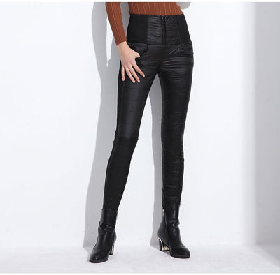 Legging High Waist Pants Winter Women Down Pants Plus Size Velvet Trousers Thickening Slim Thermal