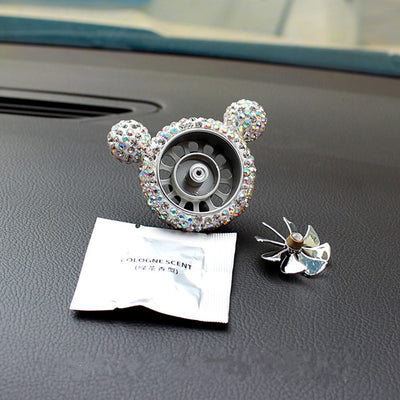 Crystal Diamond Cartoon Car Air Freshener Outlet Vent Clip Car Perfume