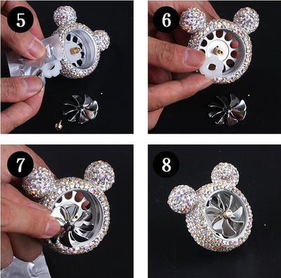 Crystal Diamond Cartoon Car Air Freshener Outlet Vent Clip Car Perfume