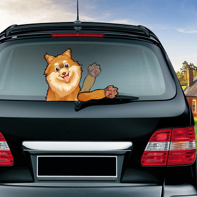 Car Stickers Dog Waving Arm Fun Removable Car Rear Windshield Window Waving Wiper Stickers