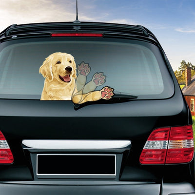 Car Stickers Dog Waving Arm Fun Removable Car Rear Windshield Window Waving Wiper Stickers