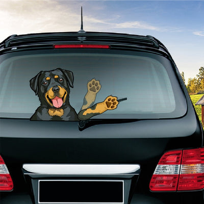 Car Stickers Dog Waving Arm Fun Removable Car Rear Windshield Window Waving Wiper Stickers