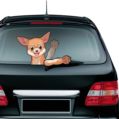 Car Stickers Dog Waving Arm Fun Removable Car Rear Windshield Window Waving Wiper Stickers