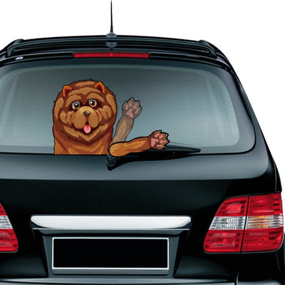 Car Stickers Dog Waving Arm Fun Removable Car Rear Windshield Window Waving Wiper Stickers