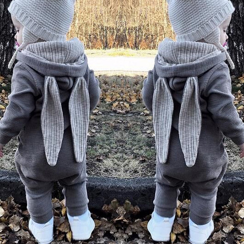 Baby jumpsuit  with big ear newborn baby clothes  Zipper cute kids clothing