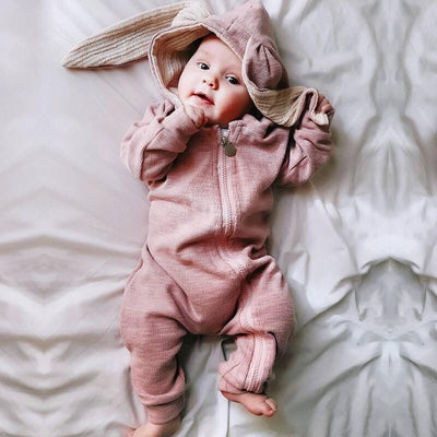 Baby jumpsuit  with big ear newborn baby clothes  Zipper cute kids clothing