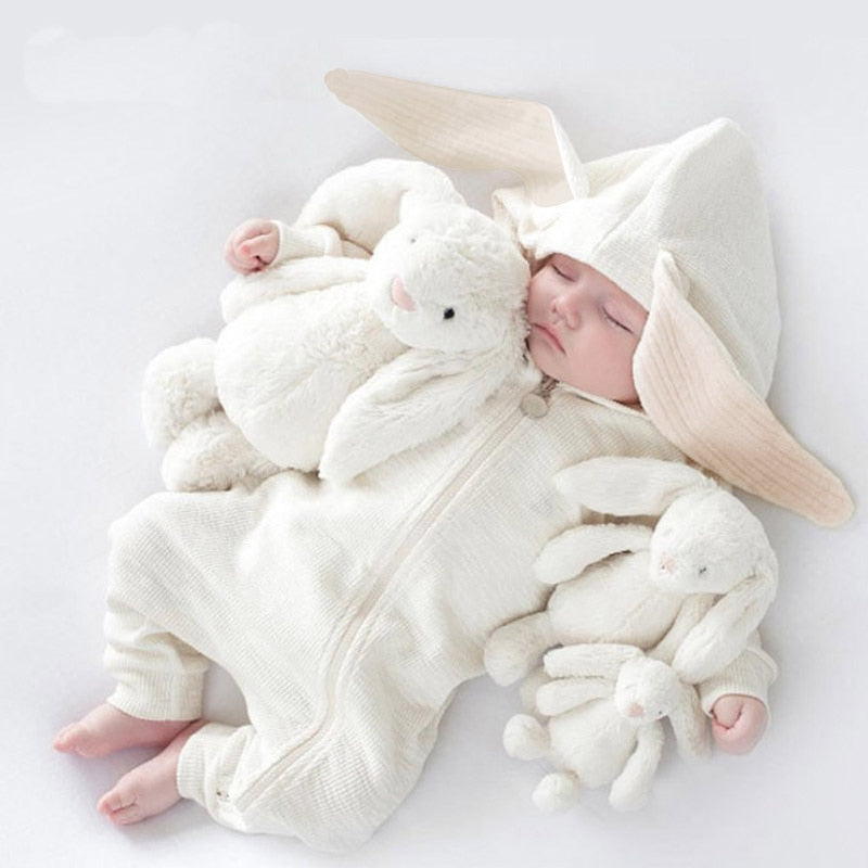 Baby jumpsuit  with big ear newborn baby clothes  Zipper cute kids clothing