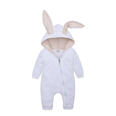 Baby jumpsuit  with big ear newborn baby clothes  Zipper cute kids clothing