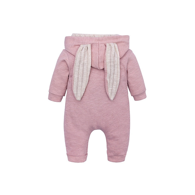 Baby jumpsuit  with big ear newborn baby clothes  Zipper cute kids clothing