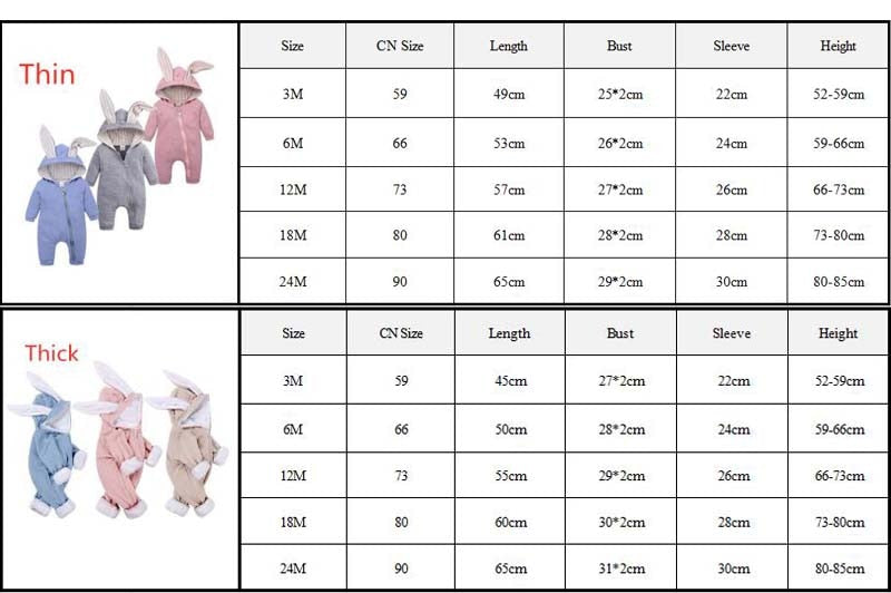 Baby jumpsuit  with big ear newborn baby clothes  Zipper cute kids clothing