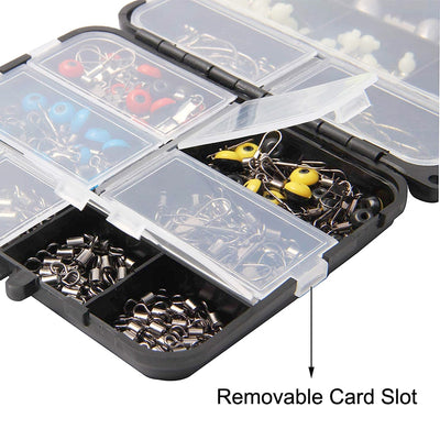 Fishing Accessories 251Pcs Kit Including Jig Hooks Swivel Snaps Sinkers Split Rings Beads For Freshwater Salt