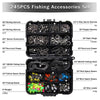 Fishing Accessories 245Pcs/Box Kit Including Fishing Hooks Beads Swivels Snap Sinker