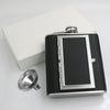 Cigarettes Case Stainless Steel 304 Hip Flasks PU Leather Whiskey Alcohol Bottle With Funnel Sets For Gift