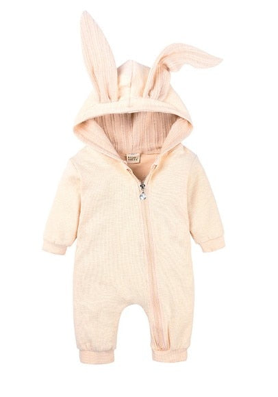 Baby jumpsuit  with big ear newborn baby clothes  Zipper cute kids clothing