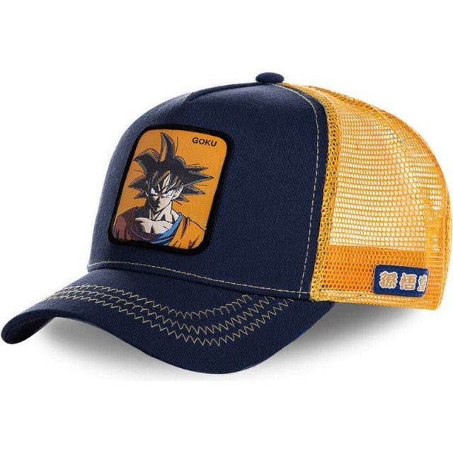 anime cartoon cotton baseball cap men women hip hop dad mesh hat gouku yellow